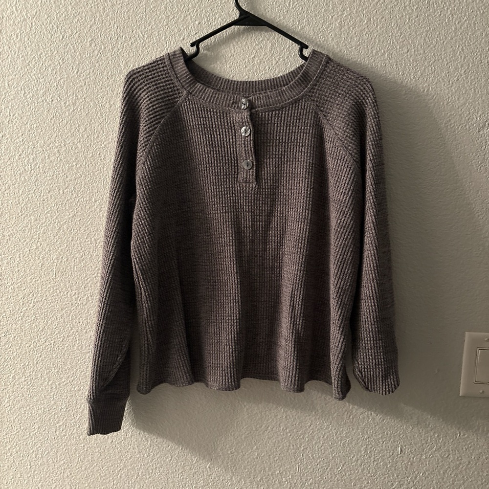 Old Navy Charcoal Waffle Knit Cardigan